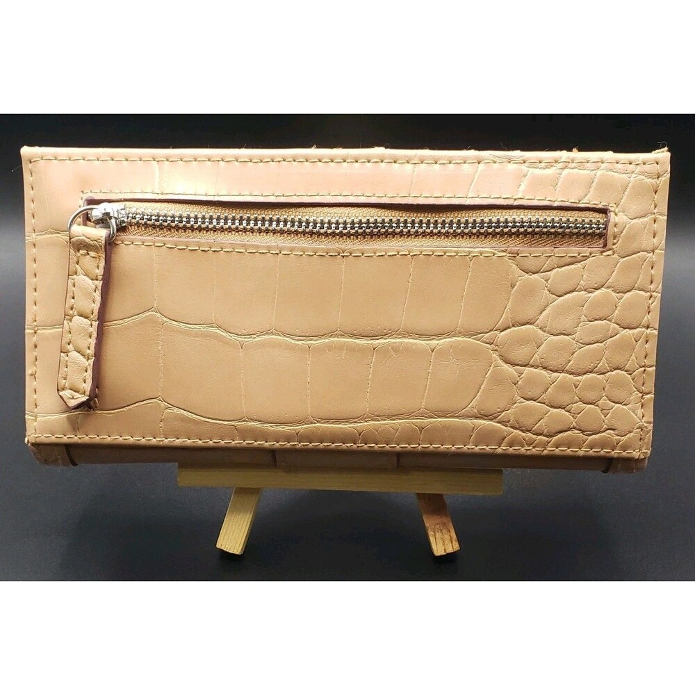 CREDIT CARD WALLET SNAP-SHUT, ZIPPER, DOUBLE POUCH,PEACH, NEW NO TAG